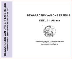 Bewaarders Van Ons Erfenis - Deel 21 Albany - Drakenstein Heemkring 2012