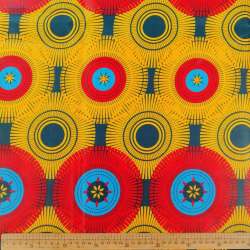 Wax Printed Piece Circles Yellow&red 112X480CM