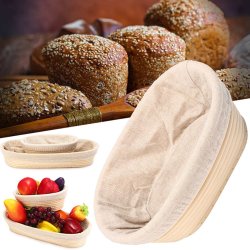 QuTess Banneton Proofing Basket Baking Dry Basket Oval Shape Rattan Banneton Basket Bread Dough Proving Brotform Bowl
