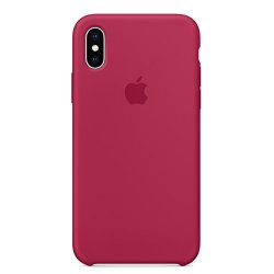 Opshell Soft Apple Silicone Case Cover Shell For Apple Iphone X 10 5.8INCH 2017 Release Boxed- Retail Packaging Rose Red
