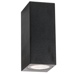 Bright Star Lighting - Square Compact And Practical Outdoor Wall Lantern - 2 Lamps - Matt Black