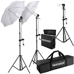 Neewer 600W 5500K Photography Photo Video Portrait Studio Day Light Umbrella Continuous Lighting Kit For Camera Video Studio Shooting Umbrella Light