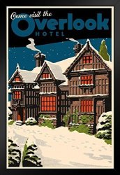 Come Visit The Overlook Hotel Famous Movie Vintage Travel Black Wood Framed Art Poster 14X20