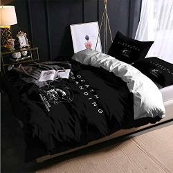 Scgold Full Bed Sheets Set Death Stranding Skull Kojima Queen Bed Sheets And Comforter Set
