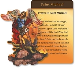 St Michael Magnet And Prayer Card - Patron Of Catholic Church & Police