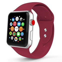 Iyou Sport Band Compatible For Apple Watch Band 42MM Soft Silicone Replacement Sport Strap Compatible For Iwatch 2017 Apple Watch Series 3 2 1 Edition Nike+