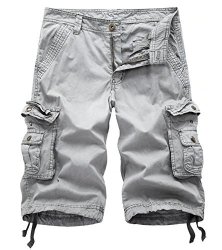 AOYOG Mens Cotton Camouflage Relaxed Fit Outdoor Camo Cargo Shorts
