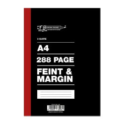 Freedom A4 Feint & Margin 3 Quire Counter Book 288 Pages Pack of 5