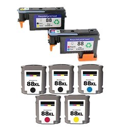 Eston 2 Pack 88 Printhead C9381A C9382A And 5 Pack 88XL Ink Cartridge For Office Jet Pro K5400 K5400DTN K5400DN K5400TN