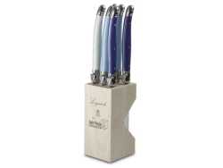 Laguiole By Andre Verdier Steak Knife Set With Stand 6-PIECE Beach Mix
