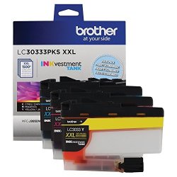 BrOther Genuine LC30333PKS 3-PACK Super High-yield Color Inkvestment Tank Ink Cartridges Includes 1 Cartridge Each Of Cyan Magenta & Yellow LC3033
