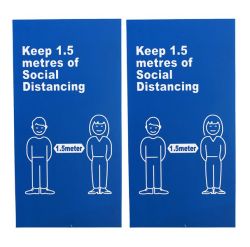 Self-adhesive Social Distancing Wall Stickers: Pack Of 2