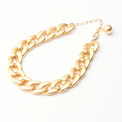Matte Gold Choker Chain Necklace - Gold