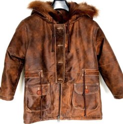Amazing Kids Genuine Leather Winter Jacket With Fur Hood Chloe Design 5-6 Years