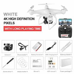 Ronshin Fly For Drone 4K Rc Quadcopter Dron With HD 1080P Wifi Camera Video Highly Stable Rc Helicopter F68 Drones White 4K