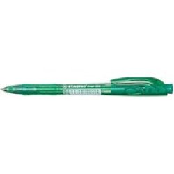 Stabiliner Retractible Ball Point Pen - Medium Green