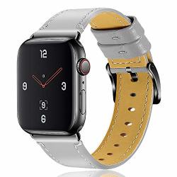 Oulucci Compatible Apple Watch Band 42MM 44MM Genuine Leather Replacement For Iwatch Strap Compatible With Apple Watch Series 5 4 44MM Series 3 Series 2 Series 1 42MM Sport Edition