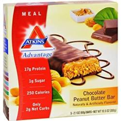 Atkins Advantage Chocolate Peanut Butter Bar 5 2.1 Oz 60 Grams Bar S