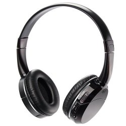 2 Channel Ir Wireless Headphones For Car DVD Player Kids Size Black