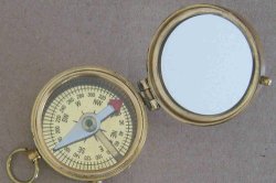 Flat Lid Compass 4.5cm Diameter Solid Brass Nb3