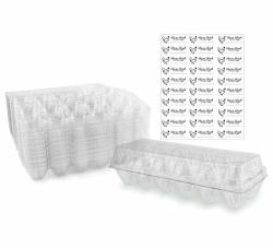Clear Plastic Egg Cartons 20-PACK Tri-fold Containers For One Dozen Eggs