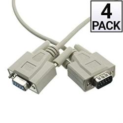 DB9 Female to DB25 Male 5 Pack Serial Cable UL Rated GOWOS 15 Feet 9 Conductor