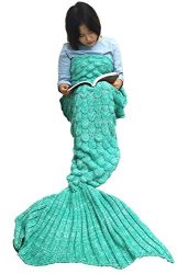 King Fun Mermaid Tail Blanket Soft All Seasons Adults Sleeping Blankets MK003 Mint Green 180CM90CM