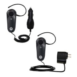 Gomadic Car And Wall Charger Essential Kit For The Motorola H375 Cradle - Includes Both Ac Wall And Dc Car Charging Options With Tipexchange