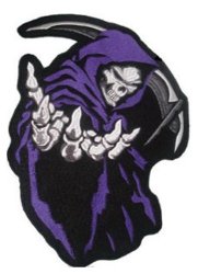 Grim Reaper Purple Patch 16CM X 13.5CM 6 1 4" X 5"