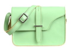 100% Pure Leaderachi - Genuine Real Fashionable Smooth Leather Handmade Ladies Crossover Shoulder Messenger Sling Bag "lugo" L.green