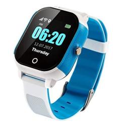Thobu Kids Smartwatch Gps Position Tracker Phone Waterproof Anti-lost Calling Alarm Clock Pedometer Remote Monitoring Sos Function Blue White