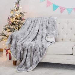 Bedsure Metallic Sherpa Fleece Christmas Holiday Queen Size Throw Blanket For Sofa Couch And Bed - Soft & Cozy - Plush Blanket As Gifts