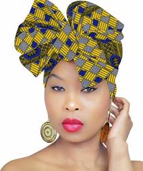 Premium Large Head Wrap Head Scarves Head Scarf Head Bands For Women 100% Cotton Fabric Grey-pink-yellow 2