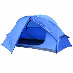 Safacus Camping Tent For Hiking Mountaineering Lightweight Portable Easy Set Up Tents With Compact Folding Aluminum Poles Blue 1PEOPLE
