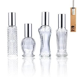H&d Hyaline & Dora Vintage Refillable Perfume Bottles Glass Empty Spray Bottle Wedding Gifts Car Decor Set Of 4