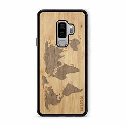 Wooden Phone Case World Map Bamboo Inlay Compatible With Galaxy S9 Plus Samsung Galaxy S9 Plus