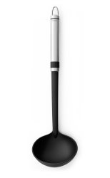 Brabantia Profile Non Stick Soup Ladle - Matt Steel & Black