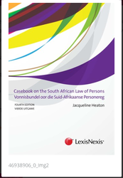 Casebook On The South African Law Of Persons vonnisbundel Oor Die Suid Afrikaanse Personereg paperback 4th Edition