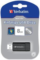 Verbatim - 8GB Black Pinstripe USB