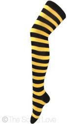 yellow thigh high socks