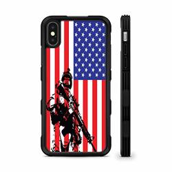 407CASE Fits Iphone Xr Us Soldier American Flag Hyper Shock Protective Rubber Tpu Phone Case Iphone Xr