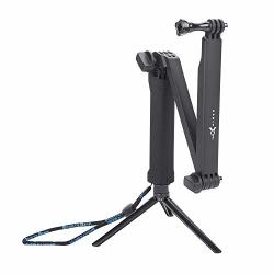 AIRON 3-WAY Grip Arm Tripod Foldable Selfie Stick Stabilizer Adjustable Monopod Mount Holder Extendable Folding Arm Handle Compatible With Any Gopro Hero 7 6 5 4 3 And Action Camera