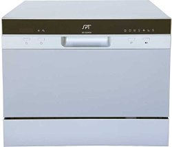 Spt SD-2224DS Energy Star Compact Countertop Dishwasher With Delay Start - Portable Dishwasher With Stainless Steel Interior And 6 Place Settings Rack Silverware Basket
