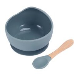 Baby Bowl & Spoon Set Pebble Grey