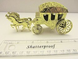 2PC Horse Carriage 5" Display Trinket Wedding Favors Box party gift A3-GOLD Us Seller Ship Fast