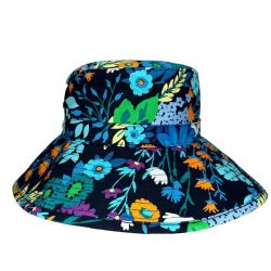 Lumo Floral Extra Wide Brim Ladies Bucket Sun Hat