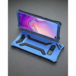 Case For Samsung Galaxy Shockproof water Resistant Full Body Cases Armor Hard Silica Gel metal Color : Blue Compatible Models : Galaxy S10 Plus