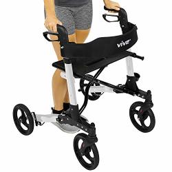 Folding Rollator Walker By Vive - 4 Wheel Medical Rolling Walker With Seat & Bag - Mobility Aid For Adult Senior Elderly & Handicap
