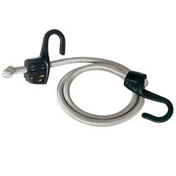 Master Lock 3039DAT 6 Pack Comlock Steelcor Adjustable Bungee Cord With Reverse Flat Steel I-beam Hook Gray