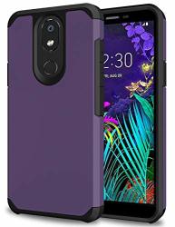 Dagoroo LG Aristo 4 Plus Dual Layer Case Hybrid Shock Proof Full-body Protective Rugged Durable Cover Case For LG Aristo 4+ LG Prime 2 5.5 Inch 2019 Purple